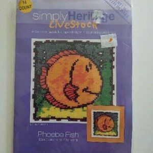 Simply Heritage Livestock Vintage Cross Stitch Kit "Phoebe Fish"